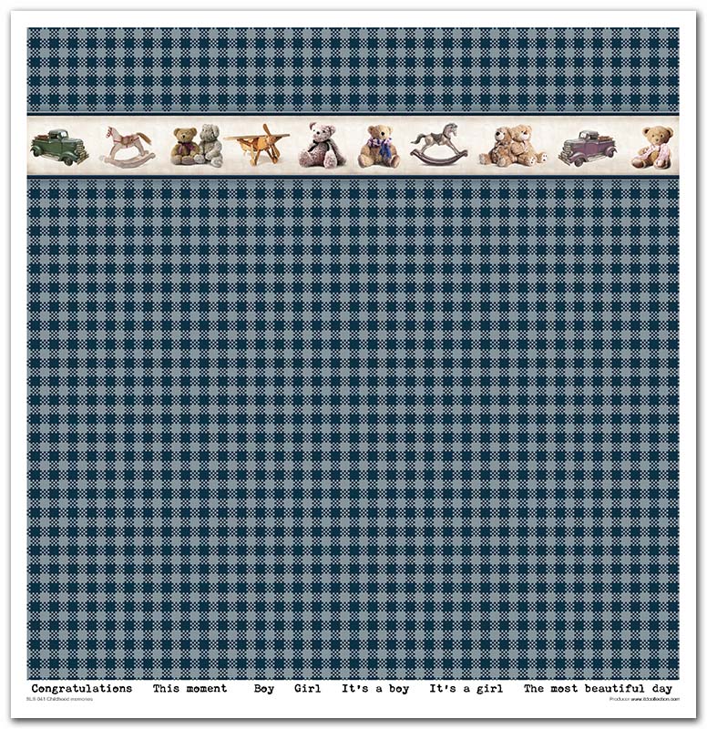 Sada scrapbook papierov Childhood memories Blue 30x30cm, 10 ks
