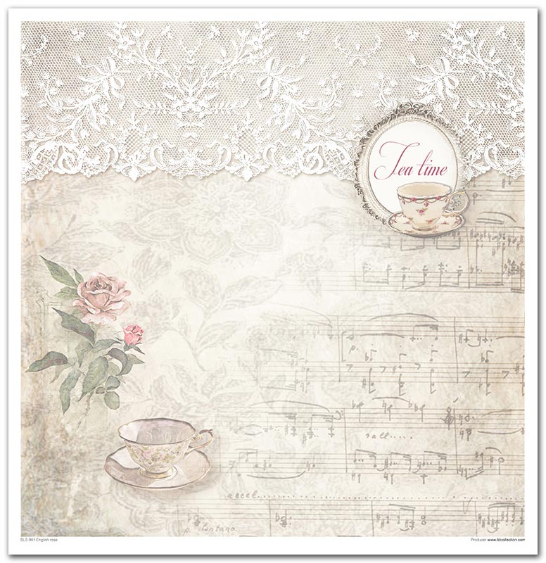 Sada scrapbook papierov English Rose 30x30cm, 10 ks