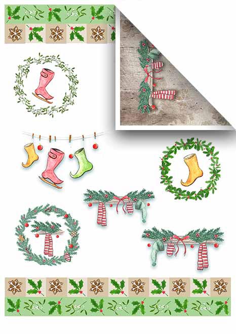 Sada scrapbook papierov Christmas toys A4, 6 ks