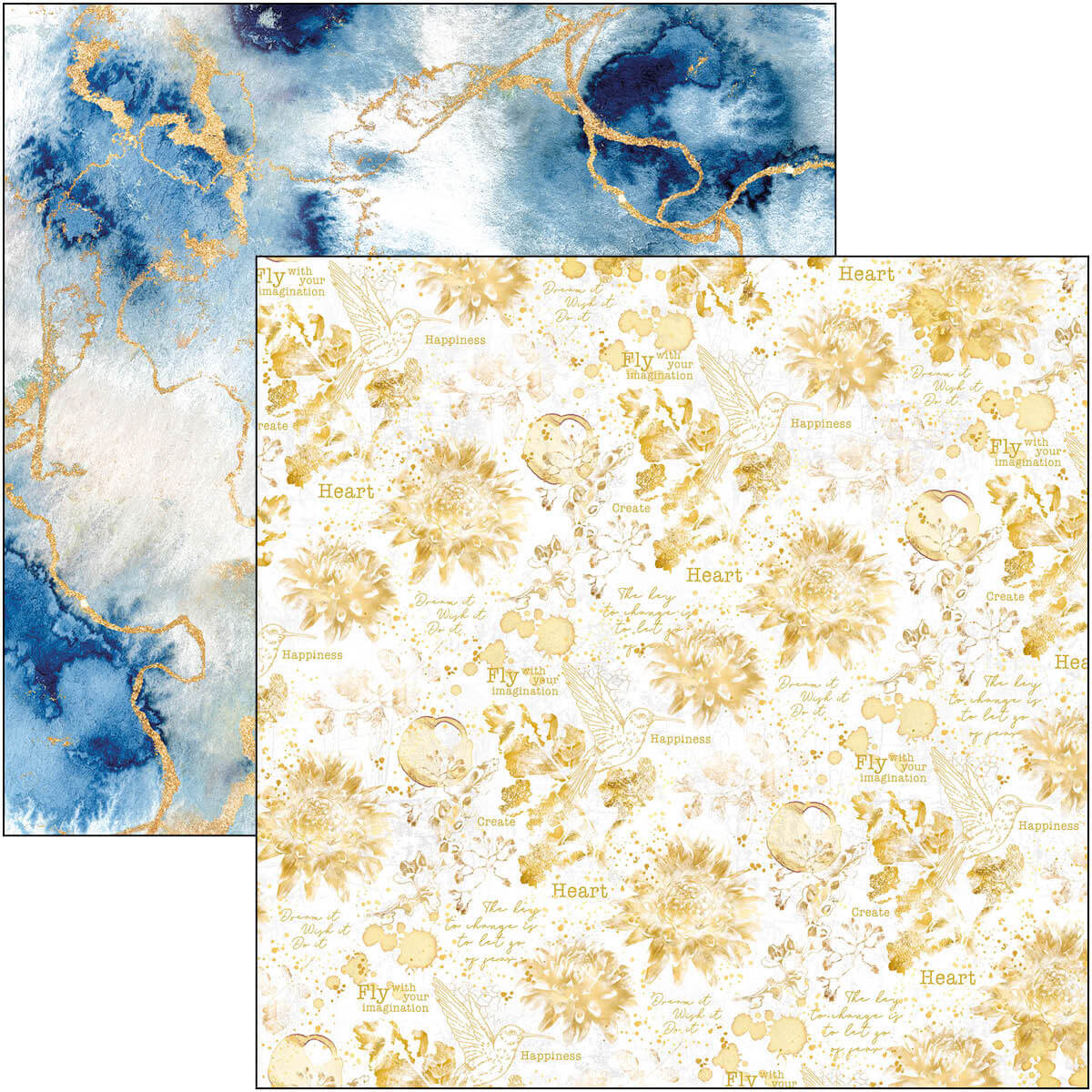 Sada papierov Indigo 30.5cm x 30.5cm, 12 ks