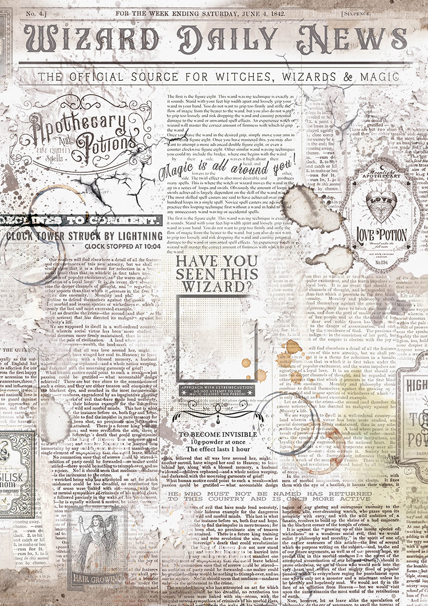 Vellur papier WIZARD ACADEMY A4, 6 ks