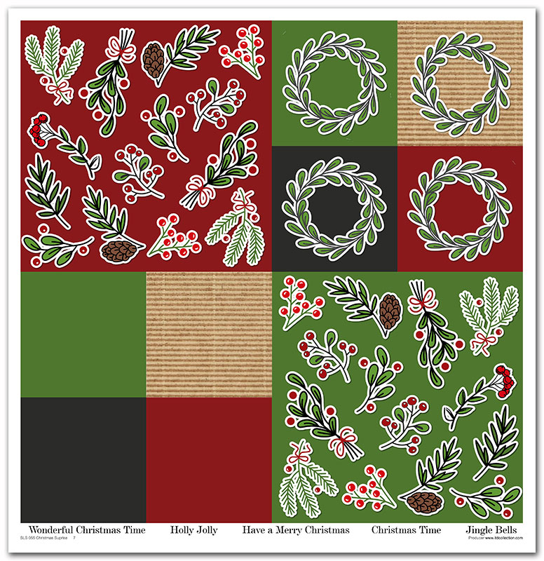 Sada vianočných scrapbook papierov Christmas Suprise 30x30cm, 10 ks