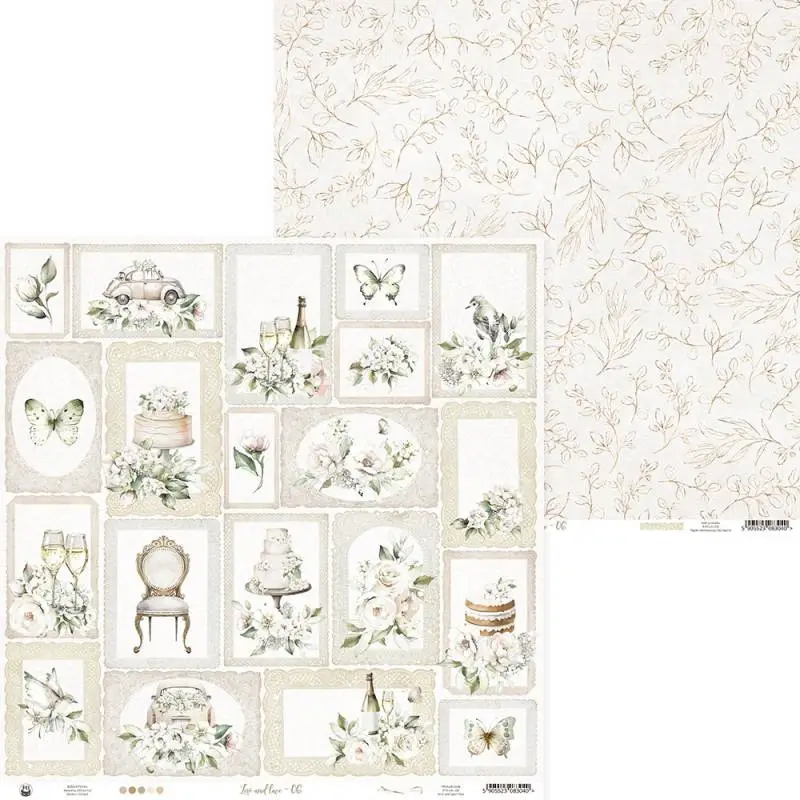 Blok scrapbook papierov Love and lace 30,5x30,5cm, 12 ks + 2 bonusové