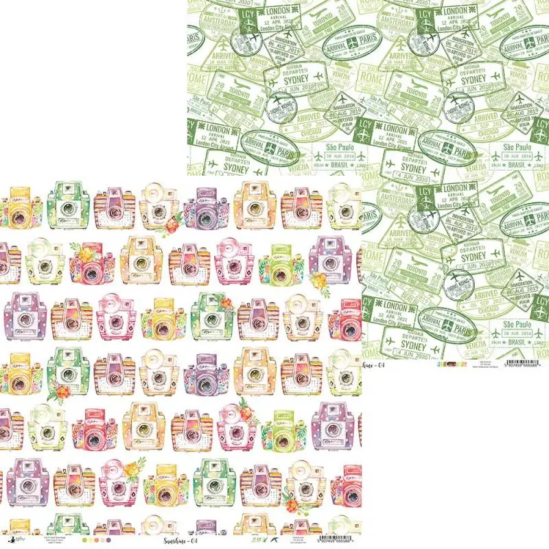 Blok scrapbook papierov Sunshine 30,5x30,5cm, 12 ks + 2 bonusové