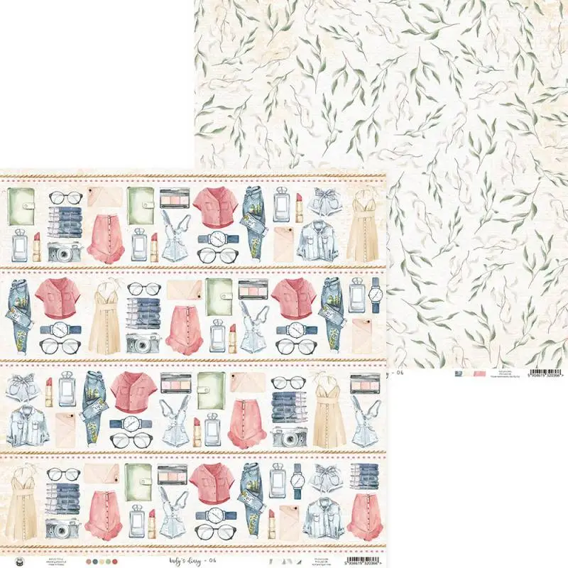 Blok scrapbook papierov Lady's Diary 30,5x30,5cm, 12 ks + 2 bonusové