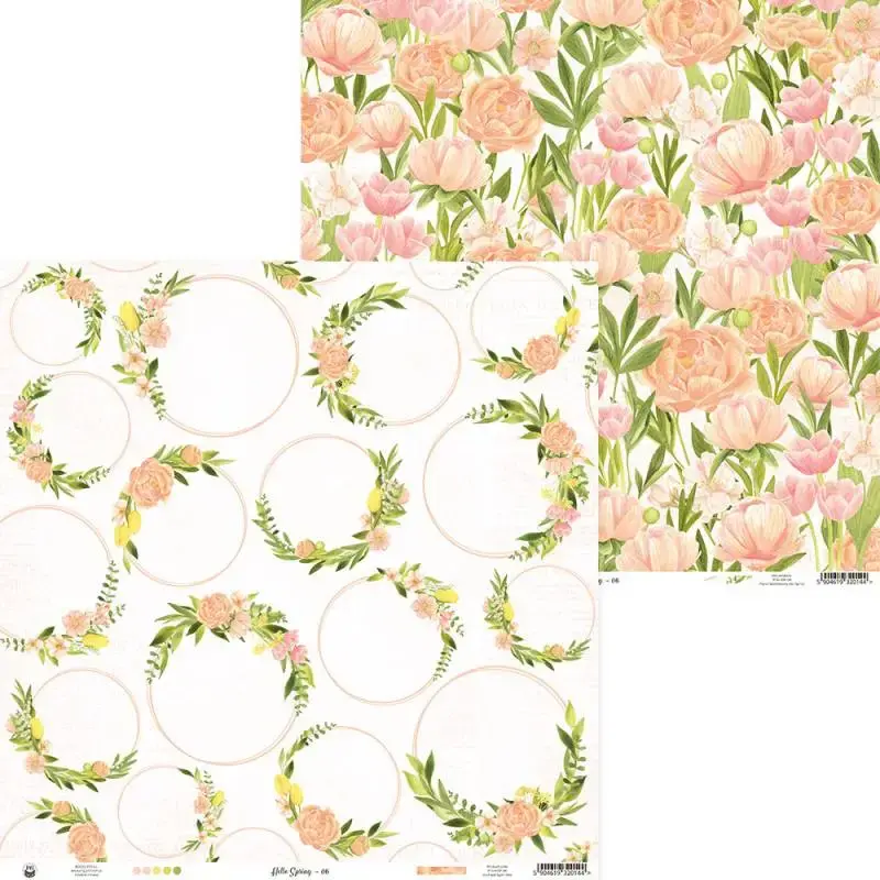 Blok scrapbook papierov Hello Spring 30,5x30,5cm, 12 ks + 2 bonusové