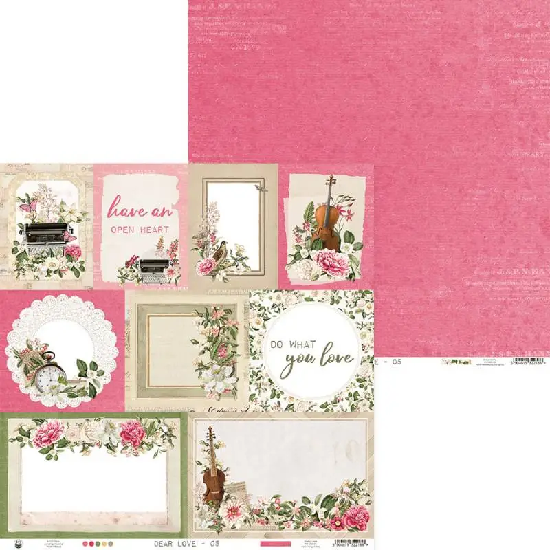 Blok scrapbook papierov Dear Love 30,5x30,5cm, 12 ks + 2 bonusové