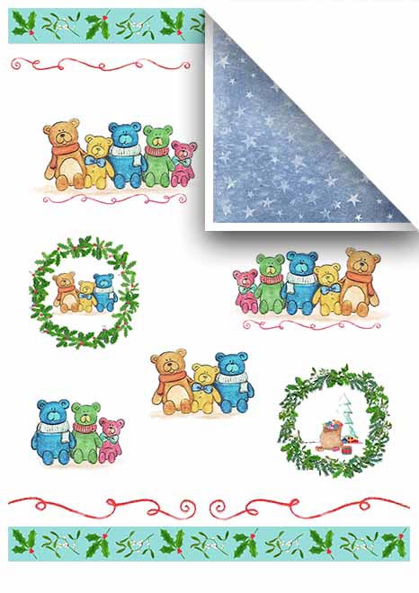 Sada scrapbook papierov Christmas toys A4, 6 ks