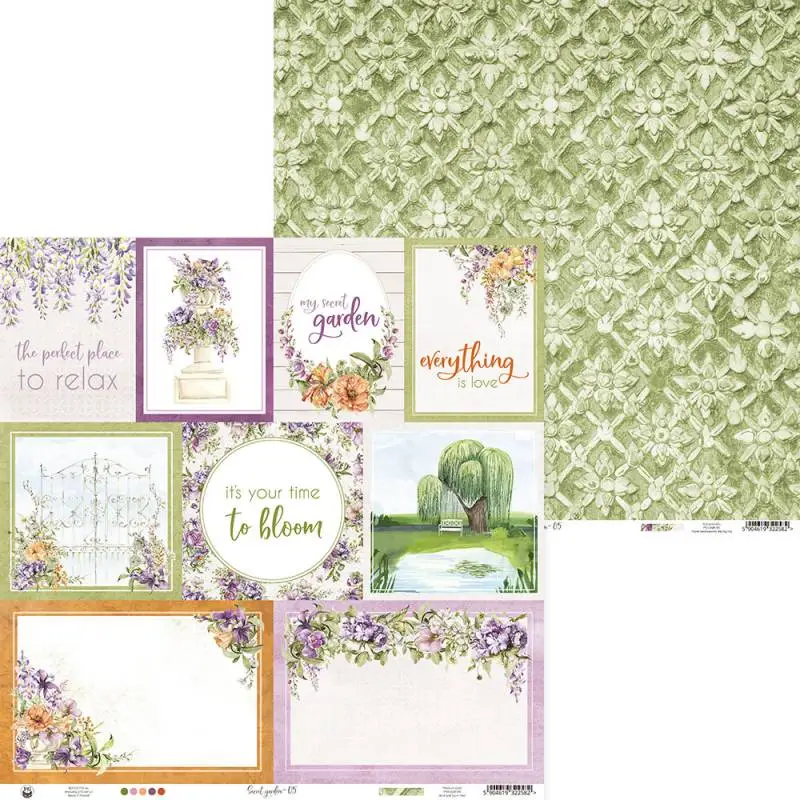 Blok scrapbook papierov Secret Garden 30,5x30,5cm, 12 ks + 2 bonusové