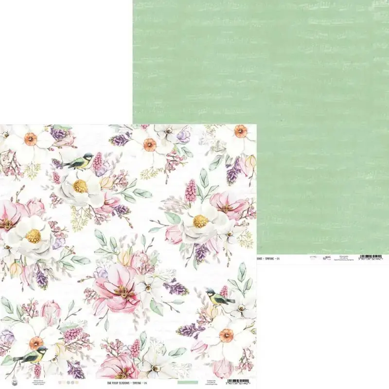 Blok scrapbook papierov The Four Seasons - Spring 15.3x15.3cm, 24 ks + 2 bonusové