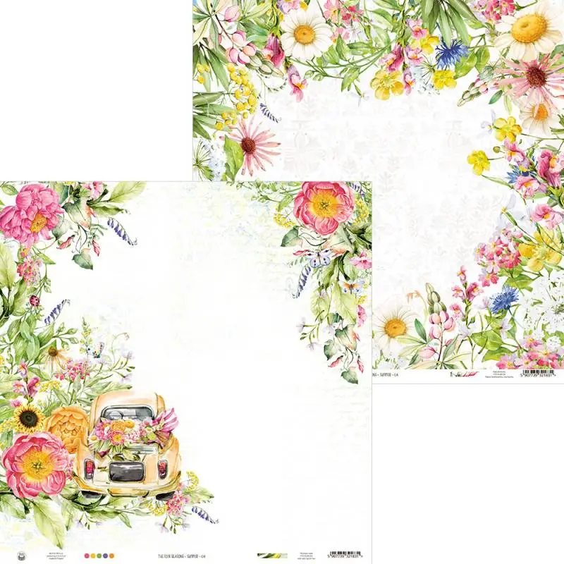 Blok scrapbook papierov The Four Seasons - Summer 30,5x30,5cm, 12 ks + 2 bonusové