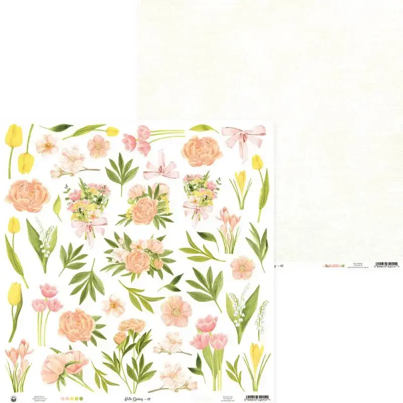 Blok scrapbook papierov Hello Spring 30,5x30,5cm, 12 ks + 2 bonusové