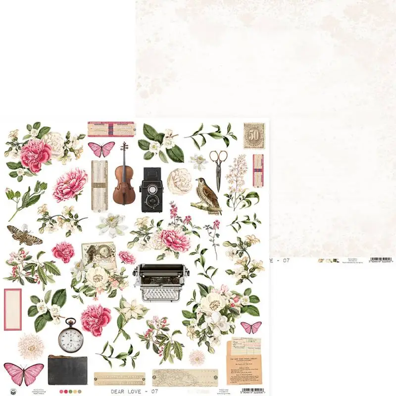 Blok scrapbook papierov Dear Love 30,5x30,5cm, 12 ks + 2 bonusové