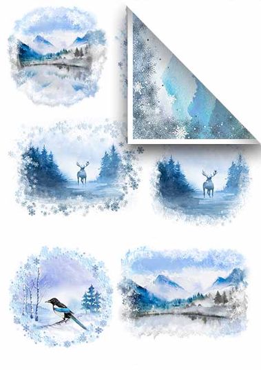 Sada Winter scrapbook papierov 6 ks