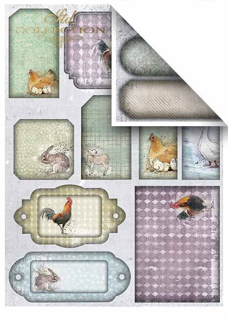 Sada "Around the farm" scrapbook papierov 6 ks