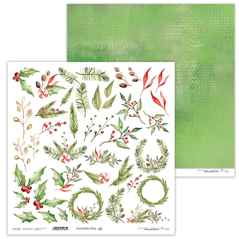 Sada obojstranných papierov Carol of the Elves 30,5x30,5cm , 5 ks/bal.