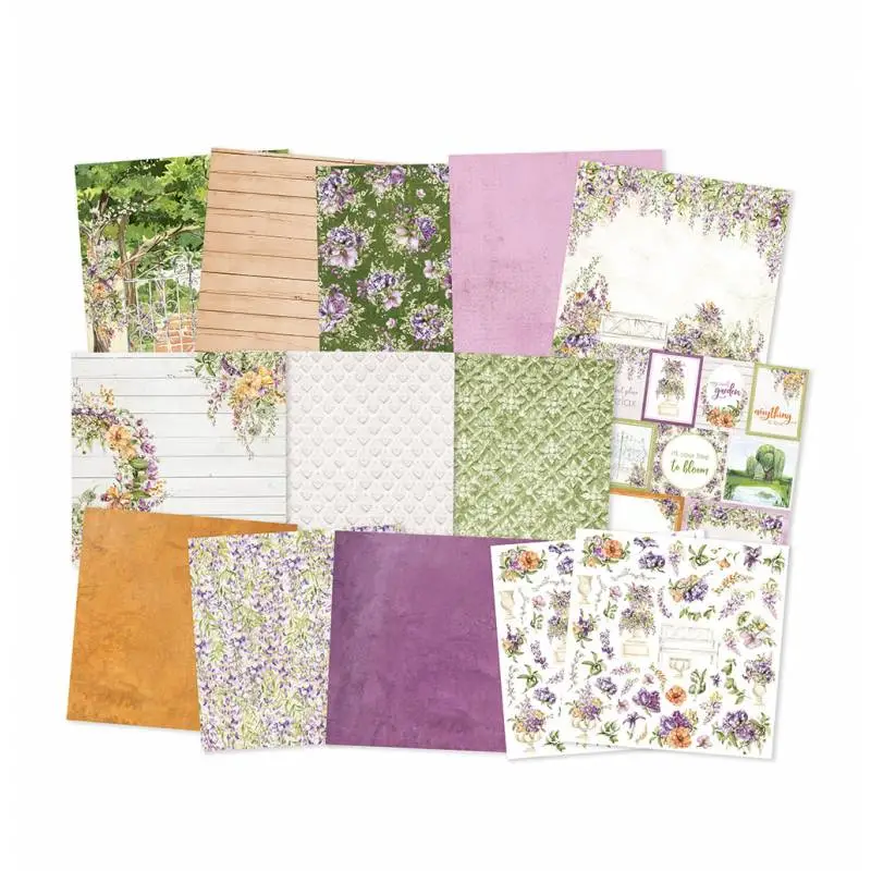 Blok scrapbook papierov Secret Garden 30,5x30,5cm, 12 ks + 2 bonusové