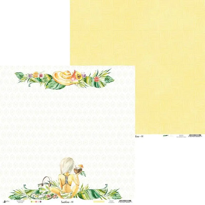 Blok scrapbook papierov Sunshine 30,5x30,5cm, 12 ks + 2 bonusové