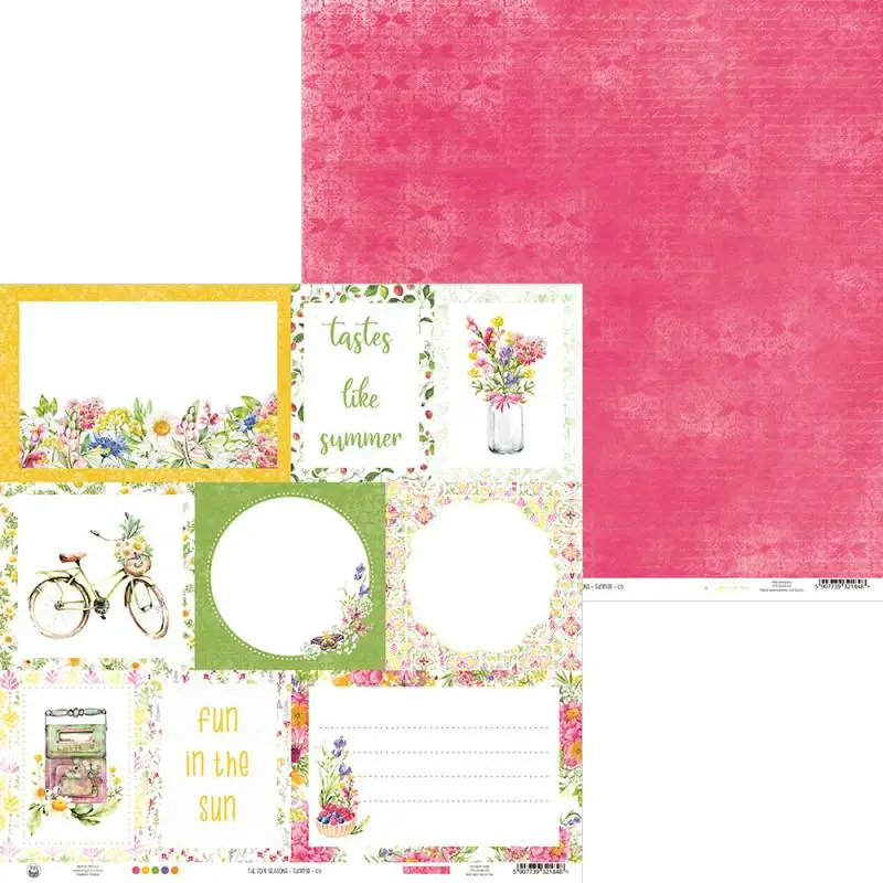 Blok scrapbook papierov The Four Seasons - Summer 30,5x30,5cm, 12 ks + 2 bonusové