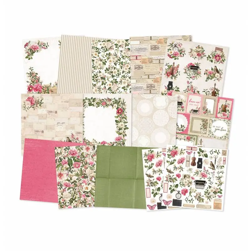 Blok scrapbook papierov Dear Love 30,5x30,5cm, 12 ks + 2 bonusové