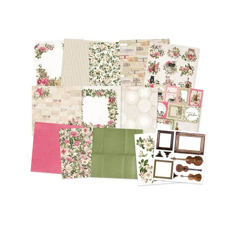 Blok scrapbook papierov Dear Love 15.3x15.3cm, 24 ks + 2 bonusové