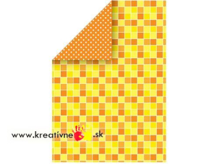Farebný papier - Kockovaný oranžovo-žltý 100 g