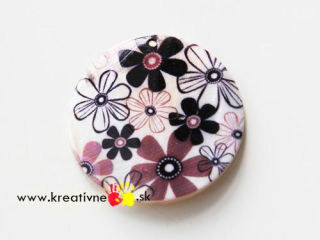 Perleťová placka Fialové kvety