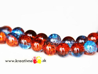 Sklenené krakl korálky 12mm 10 ks