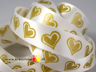Saténová stuha srdiečka 3 m