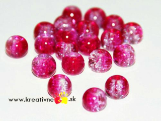 Sklenené krakl korálky 10mm 10 ks