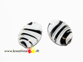 Lampwork korálky oval 2 ks