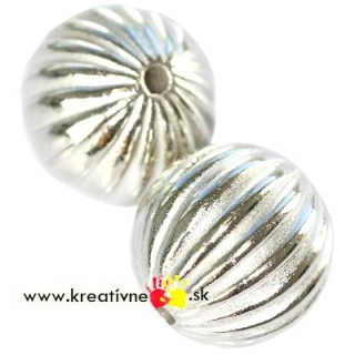 Plastové korálky Silver 18mm 10 ks