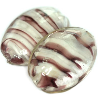 Lampwork korálky oval 2 ks