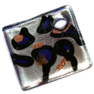 Lampwork prívesok štvorec 1 ks