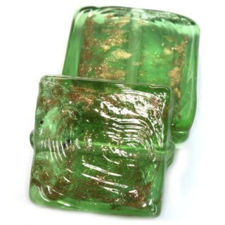 Lampwork korálky štvorec 2 ks