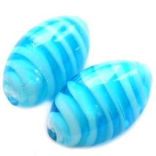 Lampwork korálky oval 2 ks