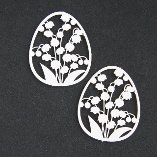 Výrezy z lepenky Veľkonočné vajíčka s konvalinkami, 2 ks