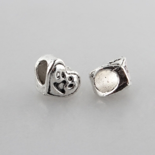 Kovové korálky Labka 9.5x10x7mm, 4 ks