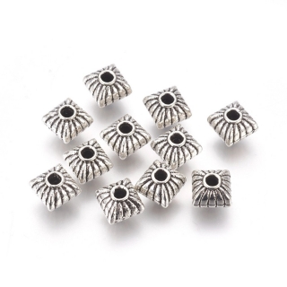 Kovové korálky bezolovnaté a bez kadmia 7x7x6.5mm, 10 ks