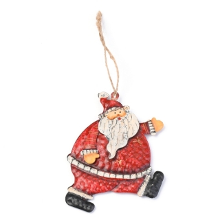 Vianočná kovová ozdoba Santa 101x78x13mm, 1 ks