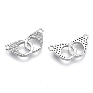 Konektor Putá so zirkónmi bez nikla 10x22x2mm, 1 ks
