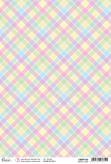 Ryžový papier PASTEL PLAID A4, 1 ks