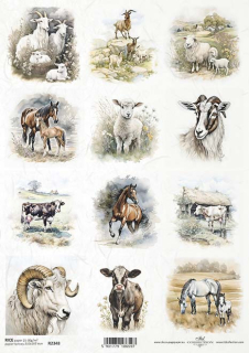 Ryžový papier Kôň, kravička, teliatko A4, 1 ks