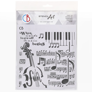 Šablóna na maľovanie MUSIC BEGINS 20 x 20cm, 1 ks