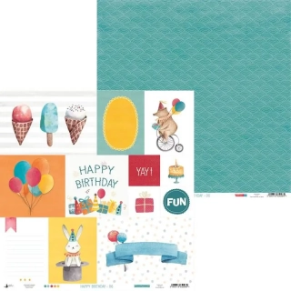 Obojstranný papier Happy Birthday 30,5x30,5cm , 1 ks