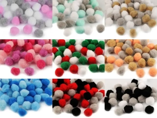 Brmbolce / pom pom guličky 20mm, 70 ks