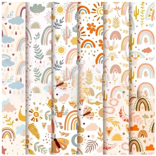 Scrapbook Papier Dúha, 153x153x0.1mm, 12ks/bal.