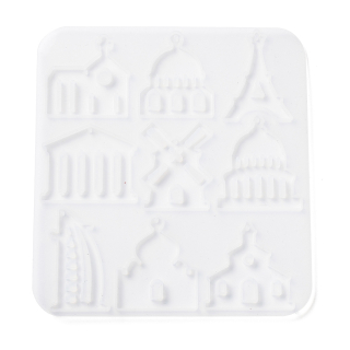 Silikónová forma Prívesky Budovy 144x134x5mm, 1 ks