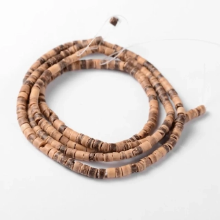 Korálky z kokosu 3x1.5-5mm, 208 ks