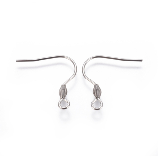 Zapínanie na náušnice - afroháčik z nehrdzavejúcej ocele 21.5x3mm, 5 párov